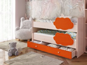 Кровать Соник с ящиком млечный дуб-оранж в Чебаркуле - chebarkul.mebel74.com | фото 1