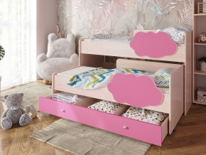 Кровать Соник с ящиком млечный дуб-розовый в Чебаркуле - chebarkul.mebel74.com | фото