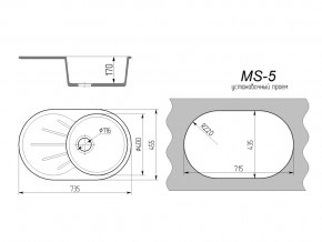 Кухонная мойка MS-5 в Чебаркуле - chebarkul.mebel74.com | фото 2