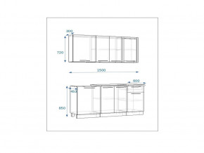 Кухонный гарнитур 11 Грецкий орех 1500 в Чебаркуле - chebarkul.mebel74.com | фото 2