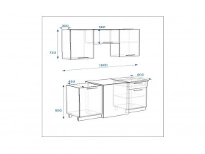 Кухонный гарнитур 6 Грецкий орех 1600 в Чебаркуле - chebarkul.mebel74.com | фото 2