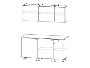 Кухонный гарнитур КГ 1 1600 Белый/Цемент светлый в Чебаркуле - chebarkul.mebel74.com | фото 2