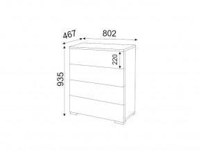 М05 (ручка брусок) Комод (4 ящика) в Чебаркуле - chebarkul.mebel74.com | фото