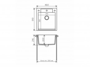 Мойка гранитная Argo-460 Белый 26 в Чебаркуле - chebarkul.mebel74.com | фото 2