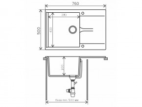 Мойка гранитная Gals-760 Бежевый 27 в Чебаркуле - chebarkul.mebel74.com | фото 2