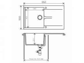 Мойка гранитная Gals-860 Бежевый 27 в Чебаркуле - chebarkul.mebel74.com | фото 2