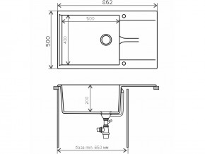 Мойка гранитная Gals-862 Бежевый 27 в Чебаркуле - chebarkul.mebel74.com | фото 2