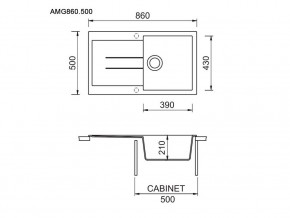 Мойка Longran Amanda AMG 860.500 в Чебаркуле - chebarkul.mebel74.com | фото 2