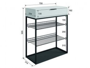 Обувница Краш черный муар/белое дерево в Чебаркуле - chebarkul.mebel74.com | фото 7