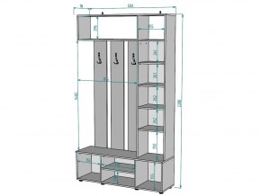 Прихожая с зеркалом V19_M в Чебаркуле - chebarkul.mebel74.com | фото 3