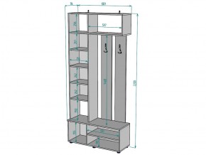 Прихожая с зеркалом V25_M в Чебаркуле - chebarkul.mebel74.com | фото 3