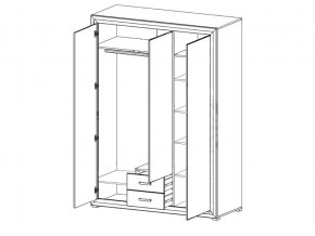 Шкаф B136-SZF3D2S Мальта сибирская лиственница в Чебаркуле - chebarkul.mebel74.com | фото 2