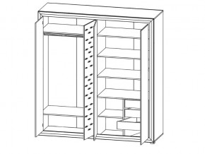 Шкаф B136-SZF4D Мальта сибирская лиственница в Чебаркуле - chebarkul.mebel74.com | фото 2