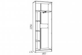 Шкаф для одежды Акварель НМ 013.02-02 М Капучино в Чебаркуле - chebarkul.mebel74.com | фото 2