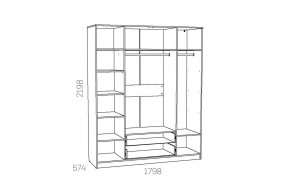 Шкаф комбинированный Оливия НМ 011.84 Х в Чебаркуле - chebarkul.mebel74.com | фото 3