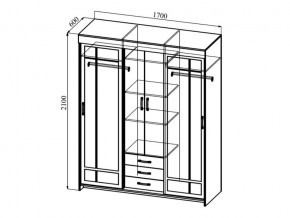 Шкаф-купе Фортуна ясень темный/ясень светлый в Чебаркуле - chebarkul.mebel74.com | фото 2