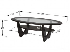 Стол журнальный Юпитер со стеклом СЖС-01 венге в Чебаркуле - chebarkul.mebel74.com | фото 2