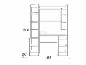 Стол письменный Омега 1 венге/млечный дуб в Чебаркуле - chebarkul.mebel74.com | фото 2