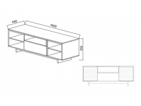 Тумба для ТВА Moderno-1400 Ф1 в Чебаркуле - chebarkul.mebel74.com | фото 2