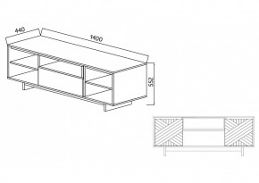 Тумба для ТВА Moderno-1400 Ф3 в Чебаркуле - chebarkul.mebel74.com | фото 4