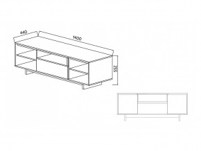 Тумба для ТВА Moderno-1400 Ф6 в Чебаркуле - chebarkul.mebel74.com | фото 4