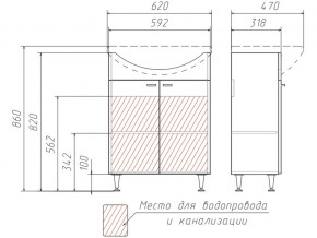 Тумба под умывальник Уют 60 Классик без ящика в Чебаркуле - chebarkul.mebel74.com | фото 3