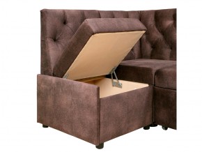 Угловой диван Призма каретная стяжка коричневый с коробами в Чебаркуле - chebarkul.mebel74.com | фото 3
